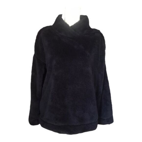 Jane and Bleecker Sweaters - Jane And Bleecker‎ Sweater Womens Small Dark Navy Blue Faux Fur Cozy Pullover